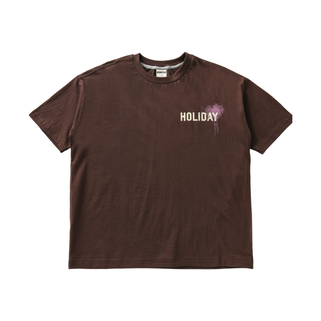 아모우 홀리데이 하프 티셔츠 브라운(AMOU Holiday Half T-Shirts Brown)