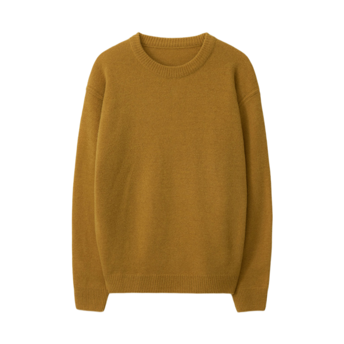 뮈르뮈르 네리 파인울 숄더 라이닝 라운드 니트 머스타드(Murmure Neri Fine Wool Shoulder-Lined Round Knit Mustard)