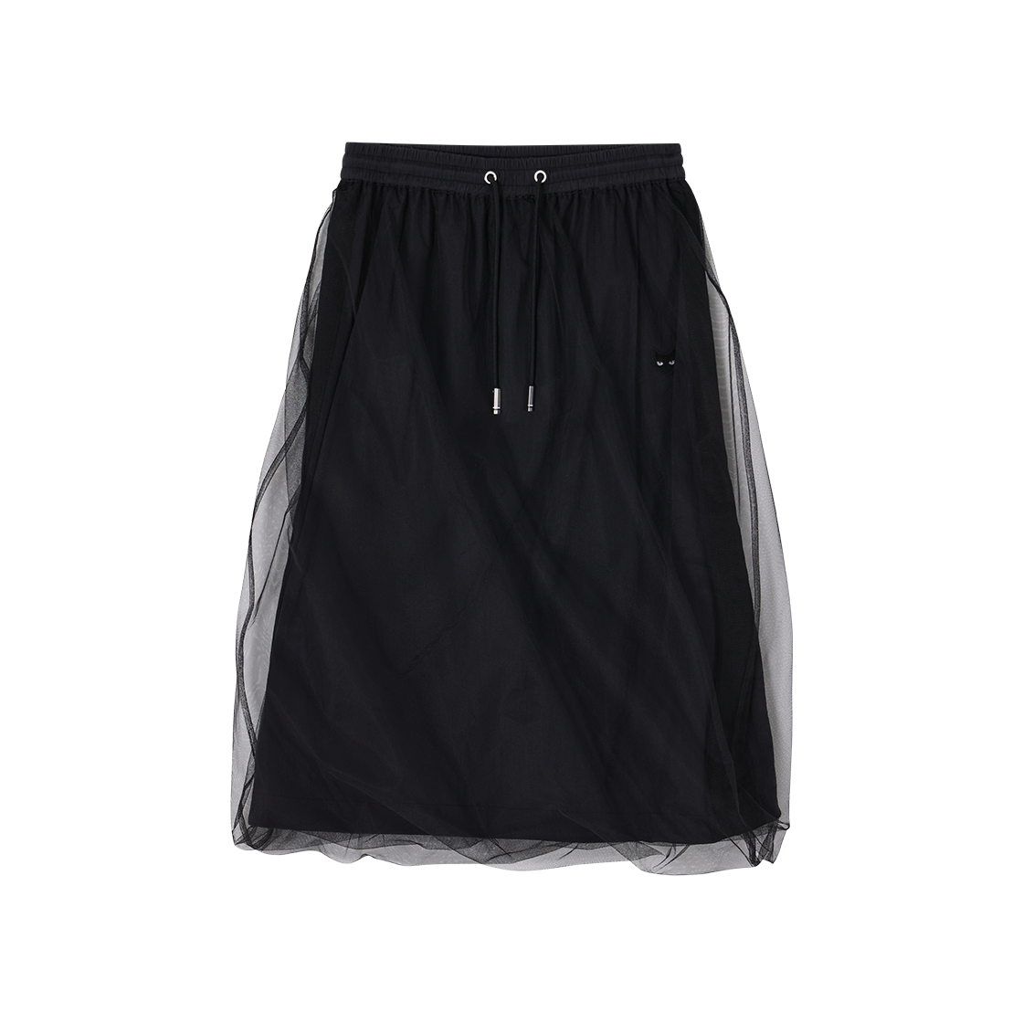 WI2SK808BK (W) SONGZIO ZZERO Twist Layered Mesh Skirt Black