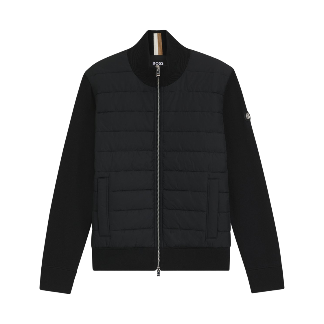 휴고 보스 패딩 프론트 합성 소재 자켓 블랙(Hugo Boss Padded Front Mixed Material Jacket Black)