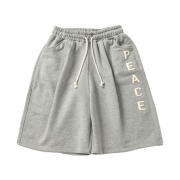 AMOU Peace One Tuck Bermuda Pants Gray