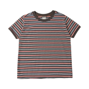 AMOU Amou Multi Stripe Ringer T-Shirts Brown
