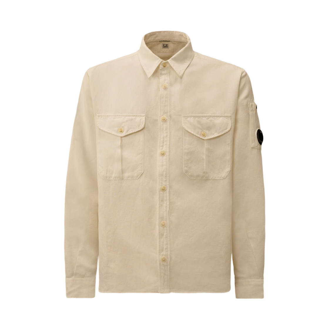 20CMSH082A110626G103 C.P. Company Cotton Linen Overshirt Gauze White - 26SS