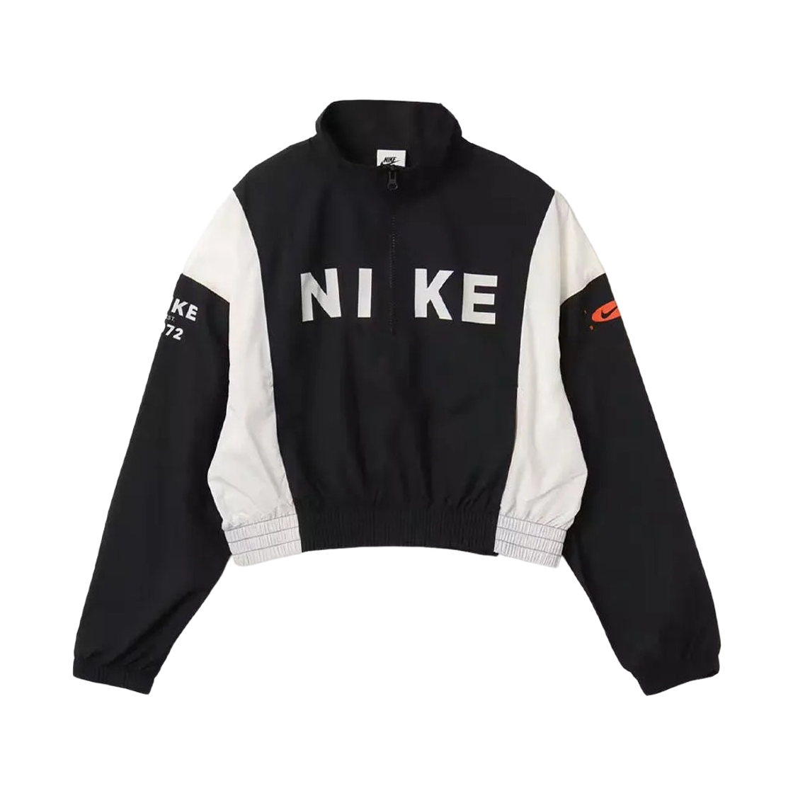 (W) 나이키 NSW 우븐 라이트웨이트 쿼터 집 자켓 블랙 세일 - 아시아