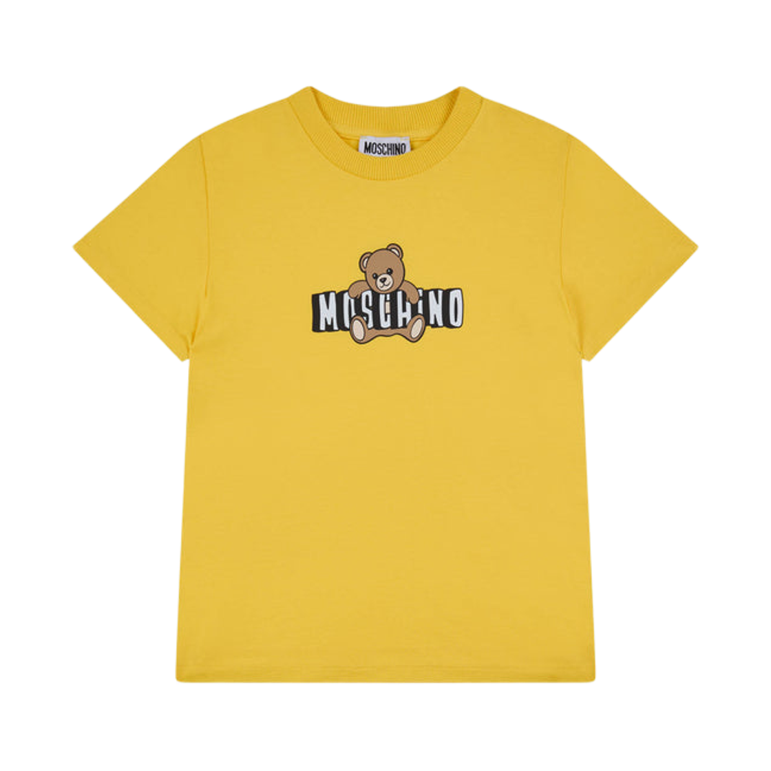 (키즈) 모스키노 테디 베어 코튼 저지 티셔츠 옐로우((Kids) Moschino Teddy Bear Cotton Jersey T-Shirt Yellow)