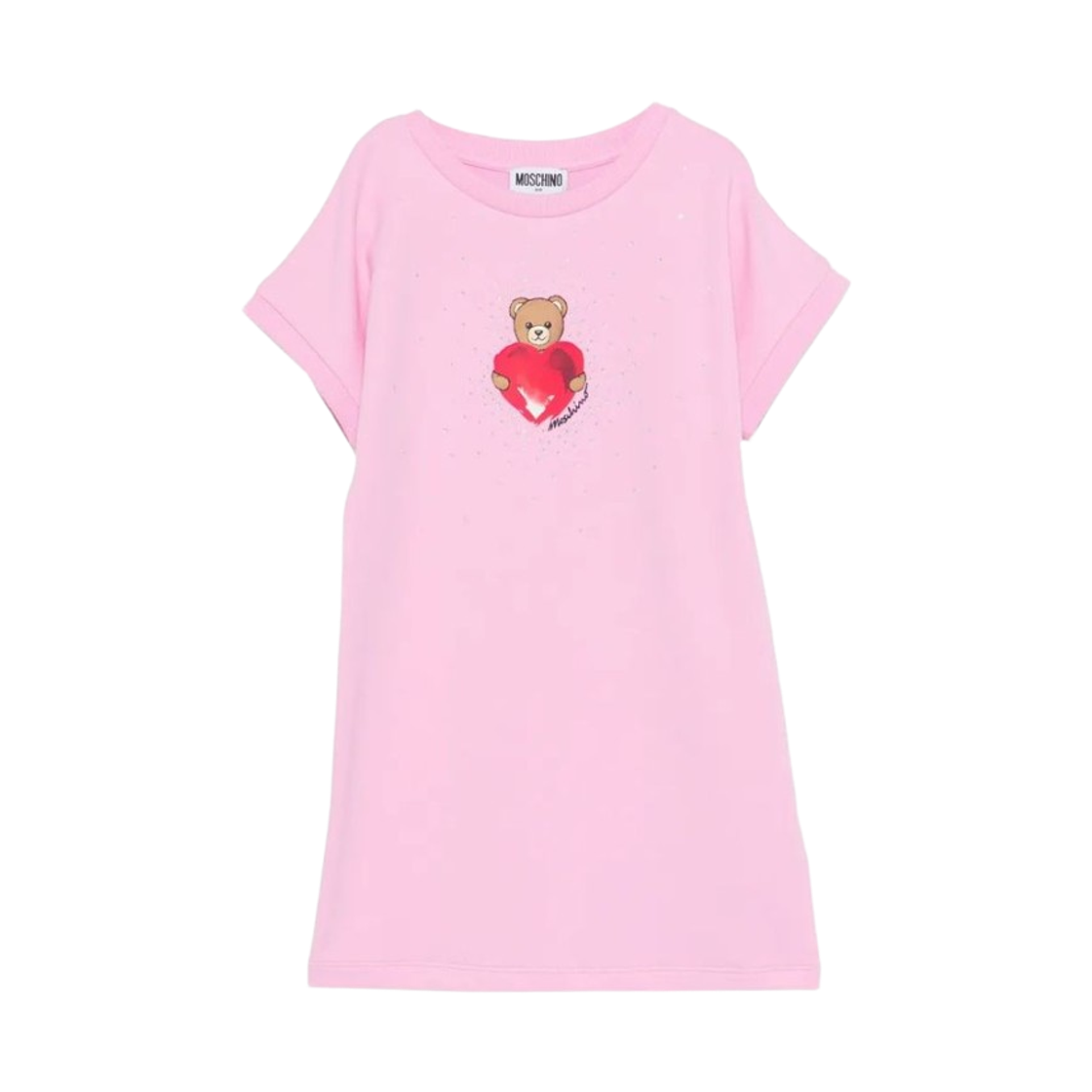 (키즈) 모스키노 하트 프린트 드레스 핑크((Kids) Moschino Heart Print Dress Pink)