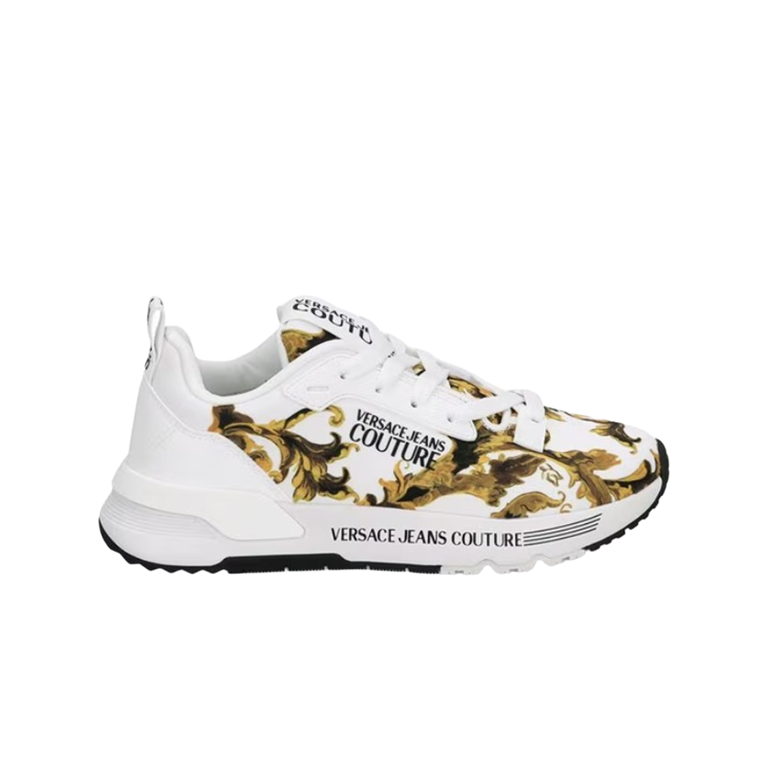 (W) 베르사체 아웃라인 바로코 다이나믹 스니커즈 화이트 골드((W) Versace Outline Barocco Dynamic Sneakers White Gold)
