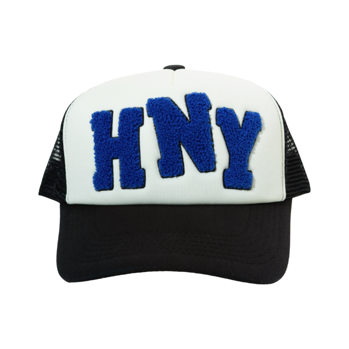 허니스쿱하우스 HNY 로고 트러커 캡 블랙(Honey Scoop House HNY Logo Trucker Cap Black)