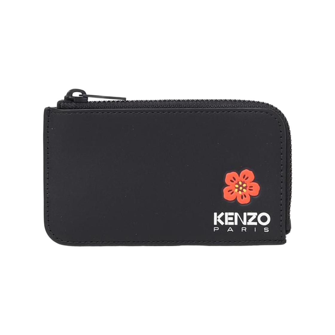 FD55PM406L43-99 Kenzo Flower Logo Zipped Card Holder Black