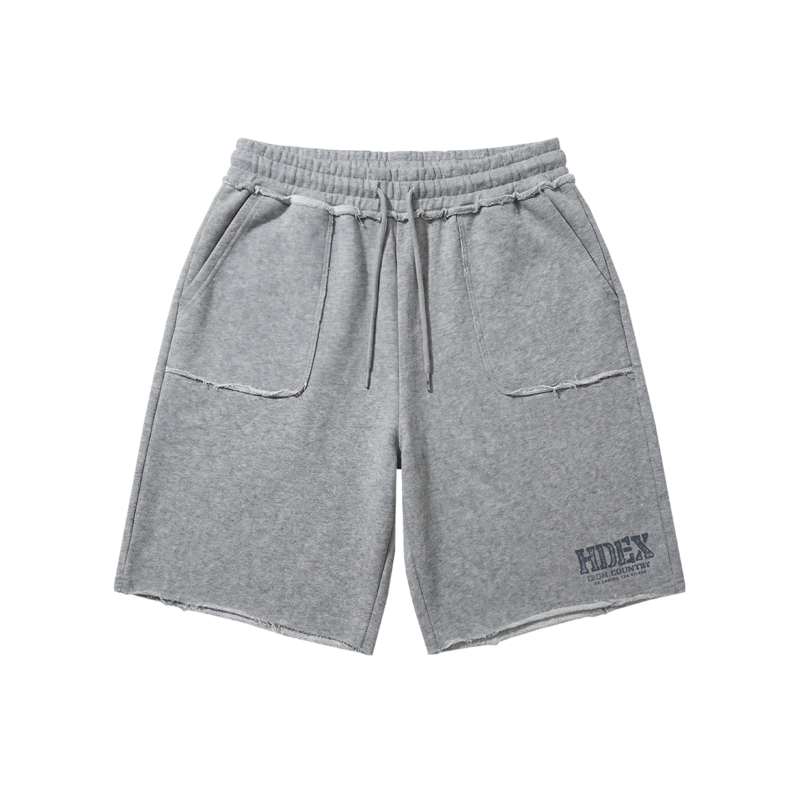 에이치덱스 코어 컷오프 버뮤다 스웨트 쇼츠 멜란지 그레이(HDEX Core Cut-Off Bermuda Sweat Shorts Melange Gray)