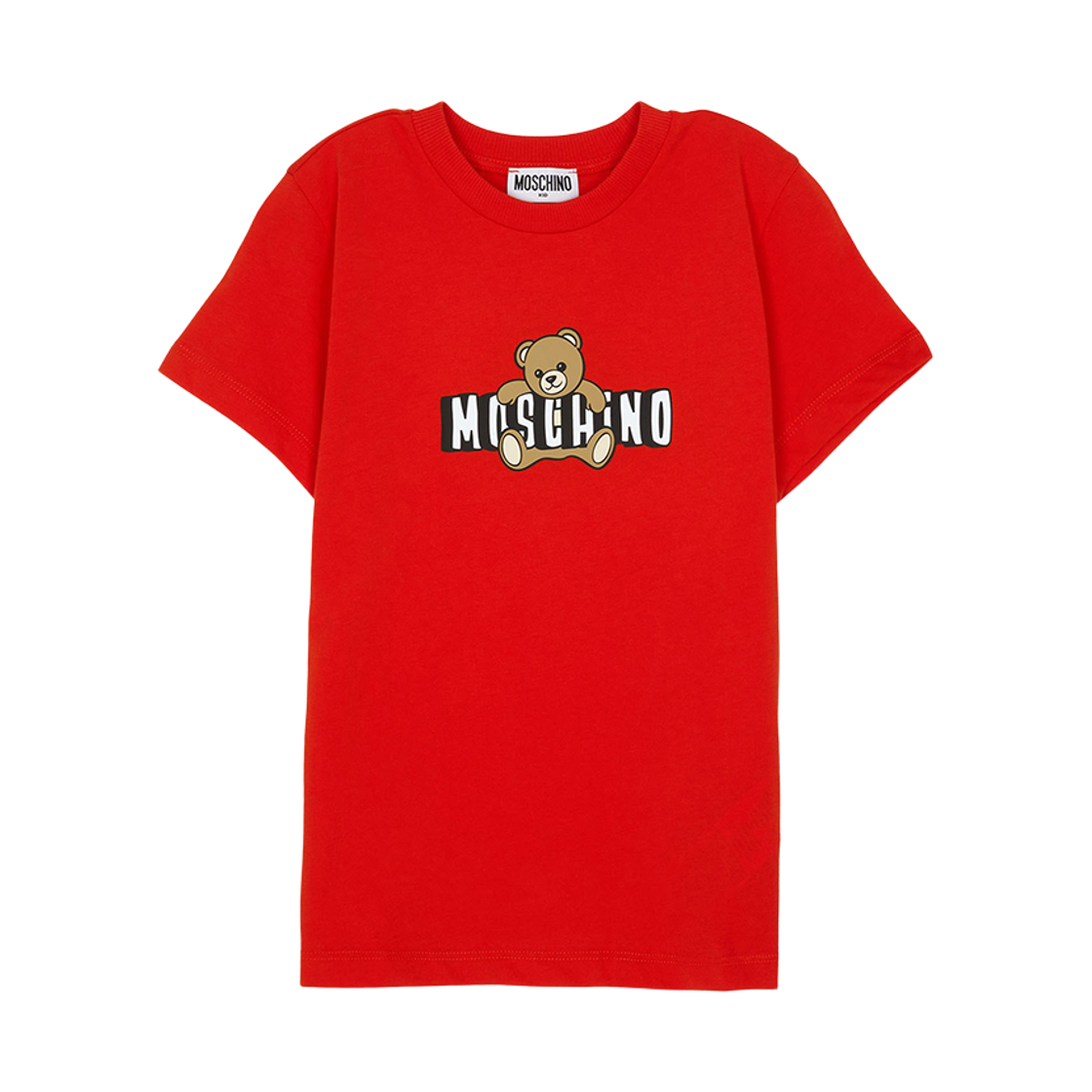 (키즈) 모스키노 테디 베어 코튼 저지 티셔츠 레드((Kids) Moschino Teddy Bear Cotton Jersey T-Shirt Red)