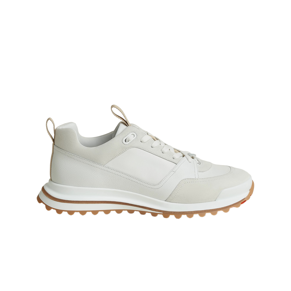 H252864ZH91 Hermes Leader Sneakers Epsom Suede Goatskin & Blanc
