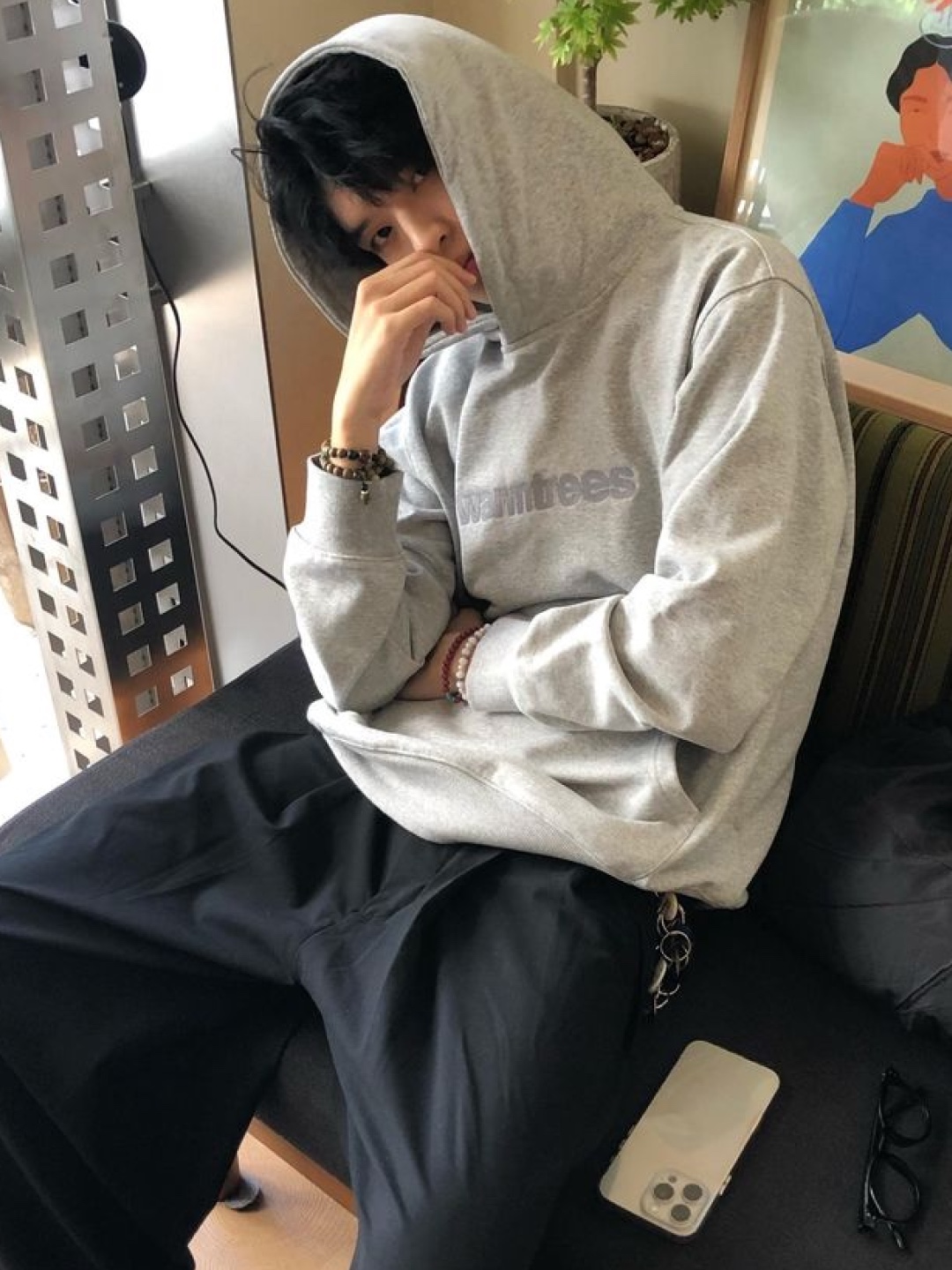 Stussy Basic Stussy Zip Hoodie Ash Heather, Stussy Basic Stussy Zip Hoodie Navy 2024, 2025 착용 스타일 - 4