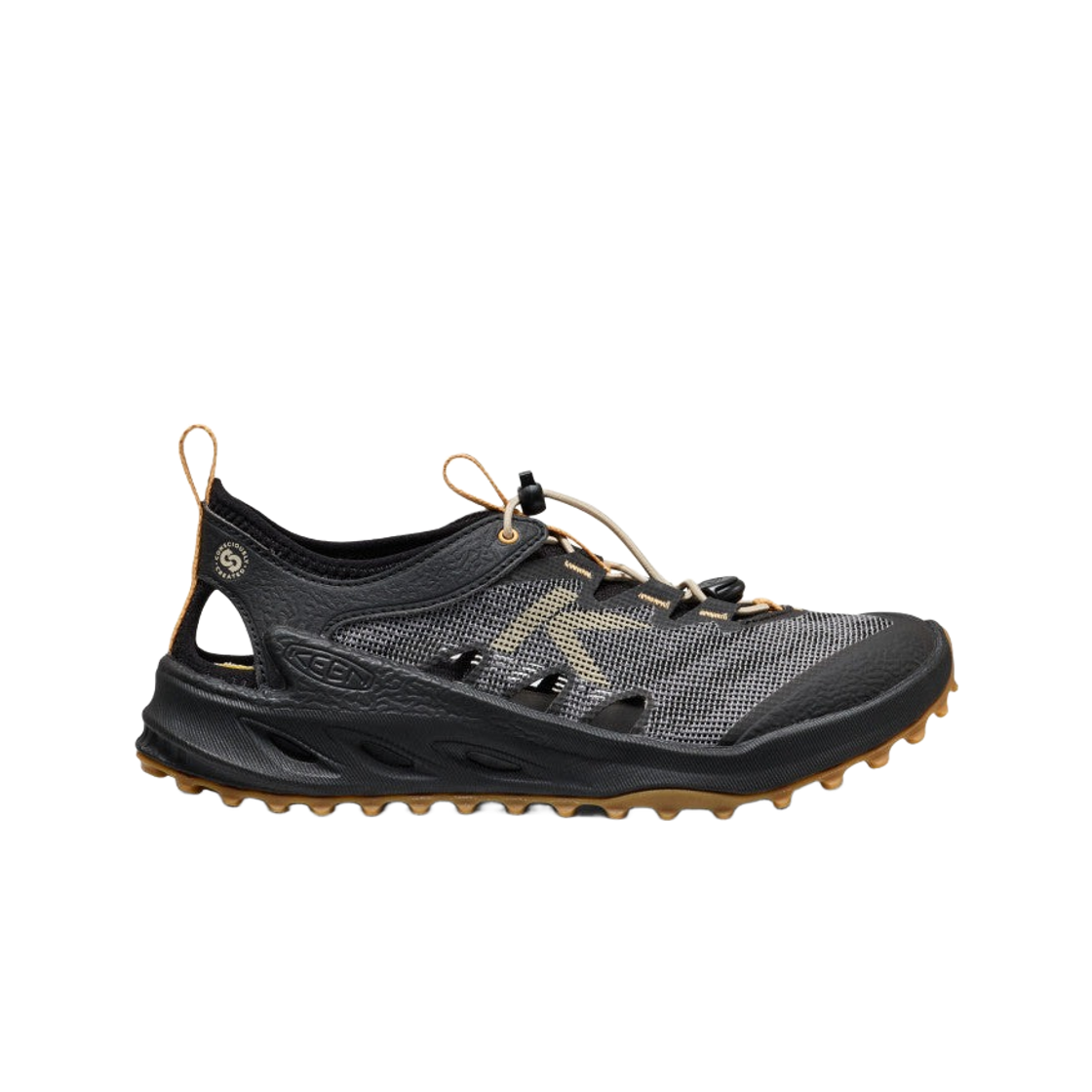 1031951 (W) Keen Zionic ADV Open-Air Hiking Shoes Black Oak Buff