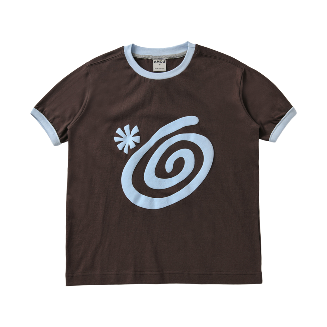 아모우 몰리 링거 티셔츠 브라운(AMOU Molly Ringer T-Shirts Brown) - 1