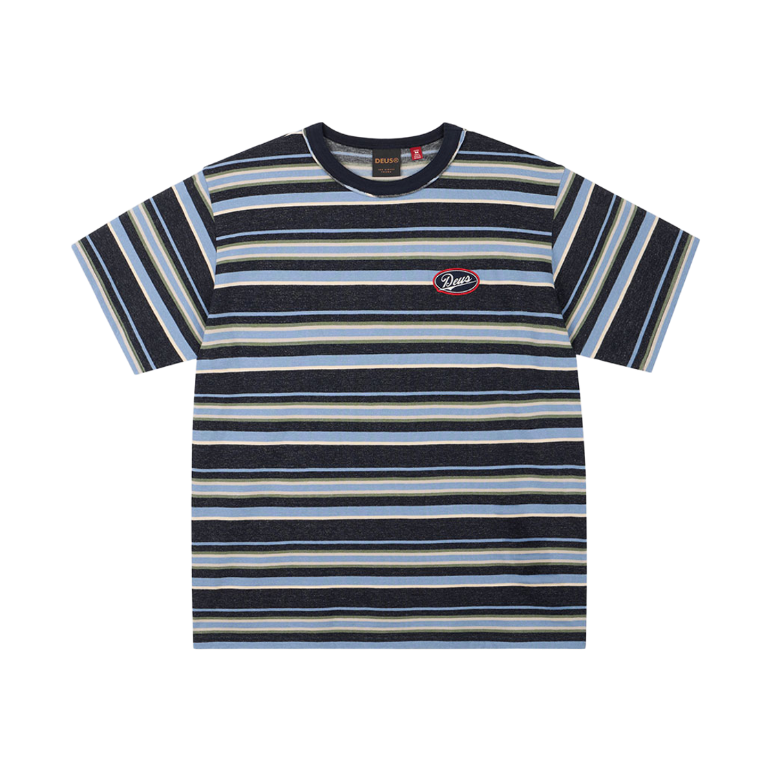 D262UTS230065 [6% 적립] Deus Ex Machina Forecourt Stripe Tee Navy