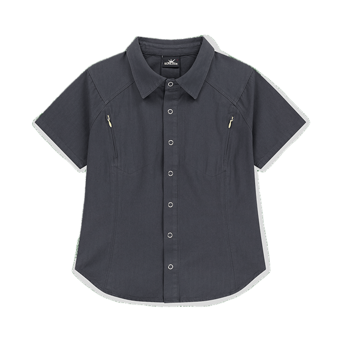 SL261WSHTS51NA [트리플적립]SUNLOVE W Wave Herringbone Shirt Navy