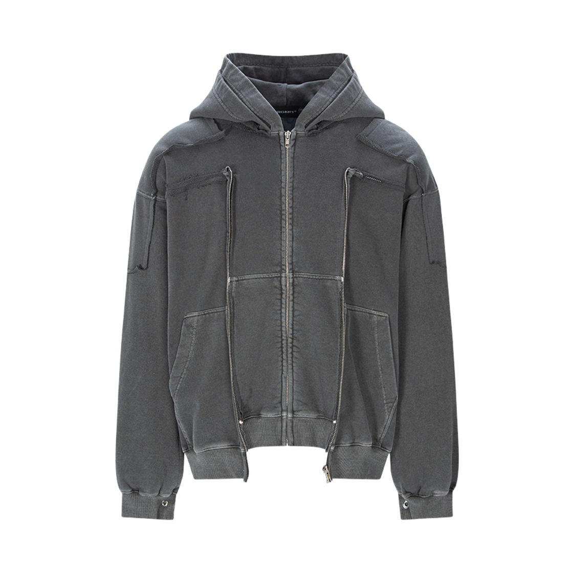 써저리 리메이크 피그먼트 크롭 후드 자켓 차콜(Surgery Remake Pigment Crop Hood Jacket Charcoal)