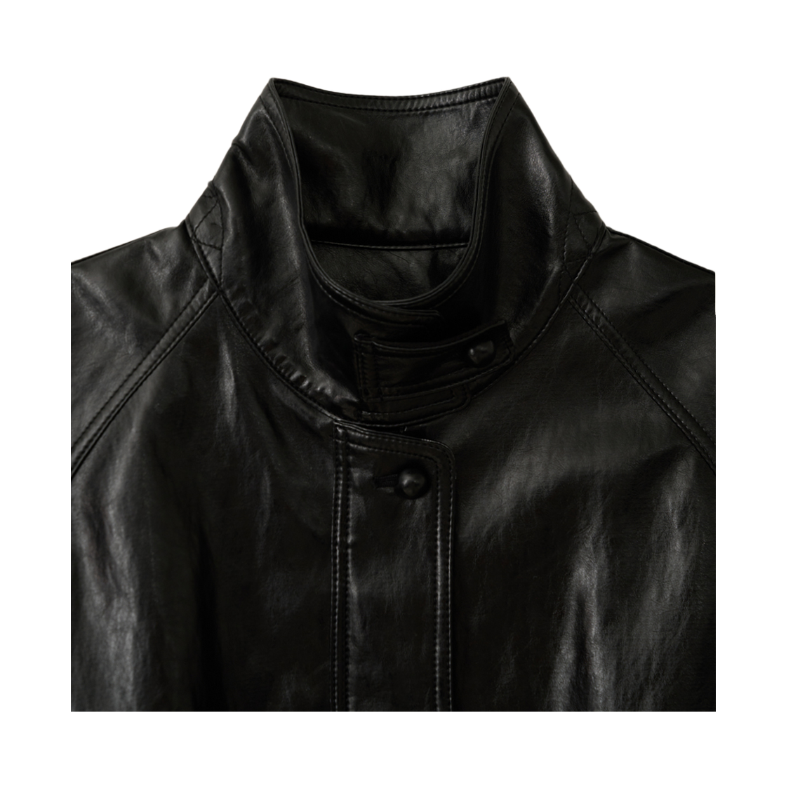 뮈르뮈르 미즈 PU 글로시 루즈핏 레더 자켓(Murmure Miz PU Glossy Loose-Fit Leather Jacket) - 3