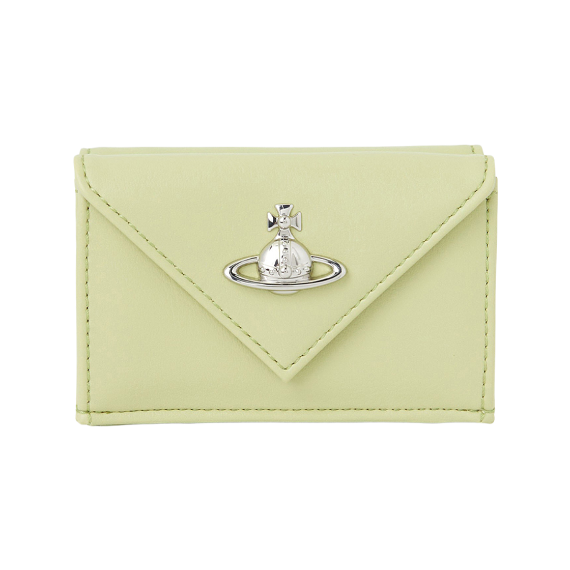 5115002EW-S0026-M404 Vivienne Westwood Envelope Smooth Leather Wallet Pastel Green