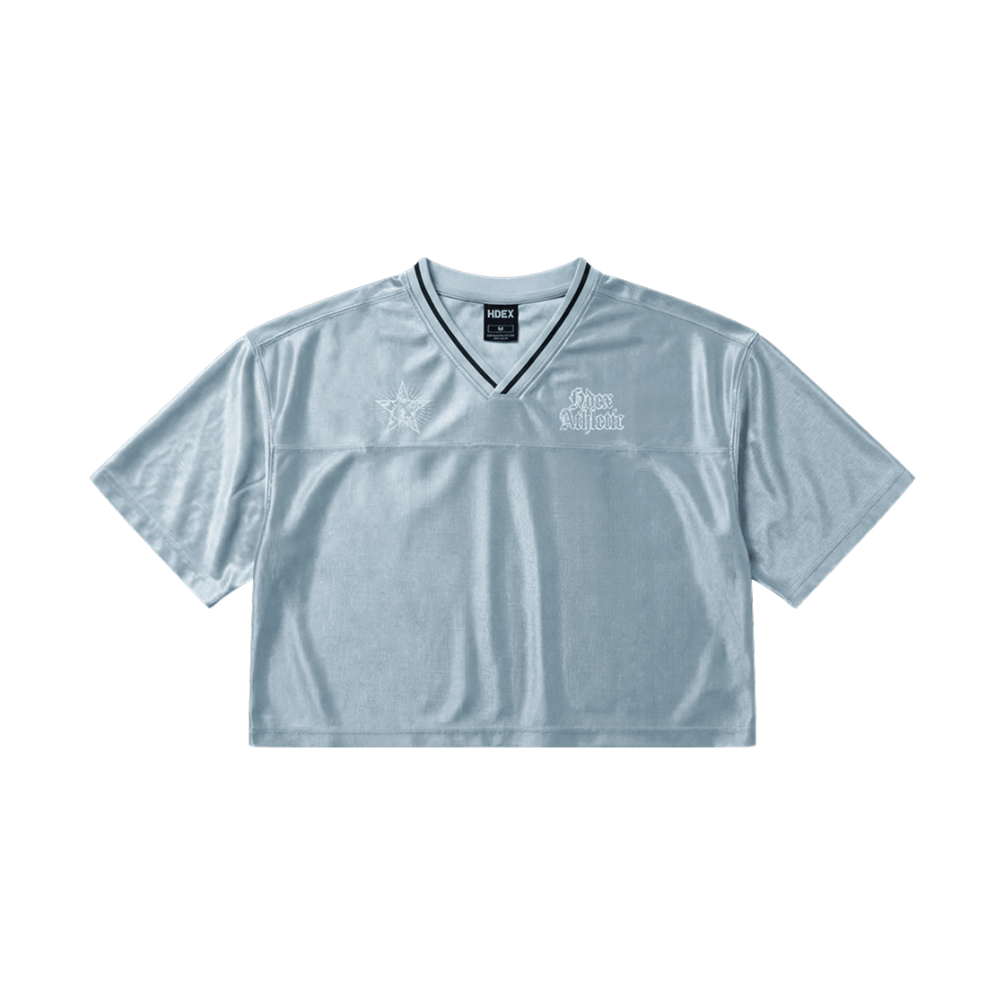에이치덱스 스타 사틴 크롭 숏 슬리브 스카이 블루(HDEX Star Satin Crop Short Sleeve Sky Blue) - 1