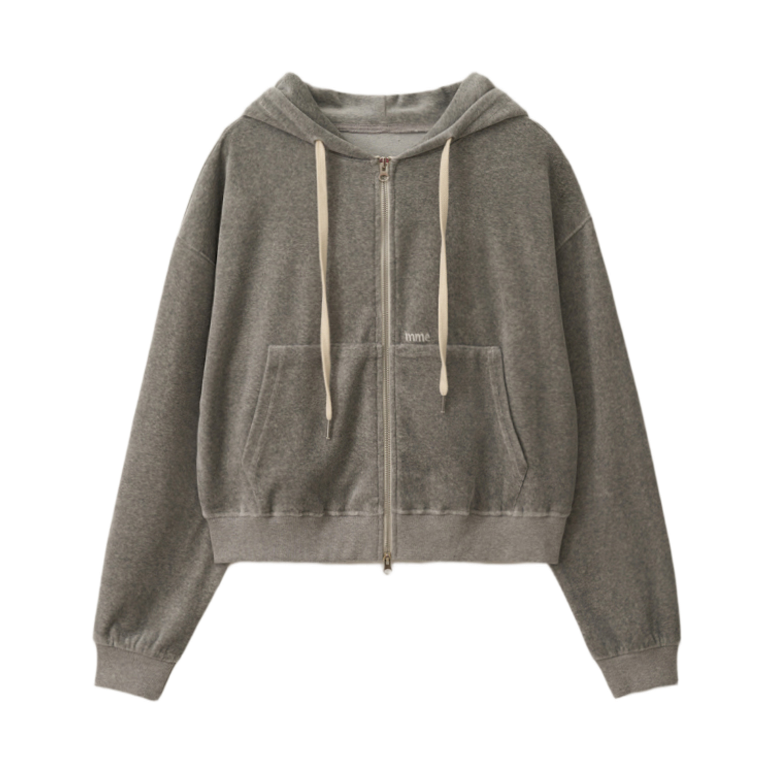 뮈르뮈르 에덴 벨로아 집업 후디 그레이(Murmure Eden Velour Zip-up Hoodie Grey)