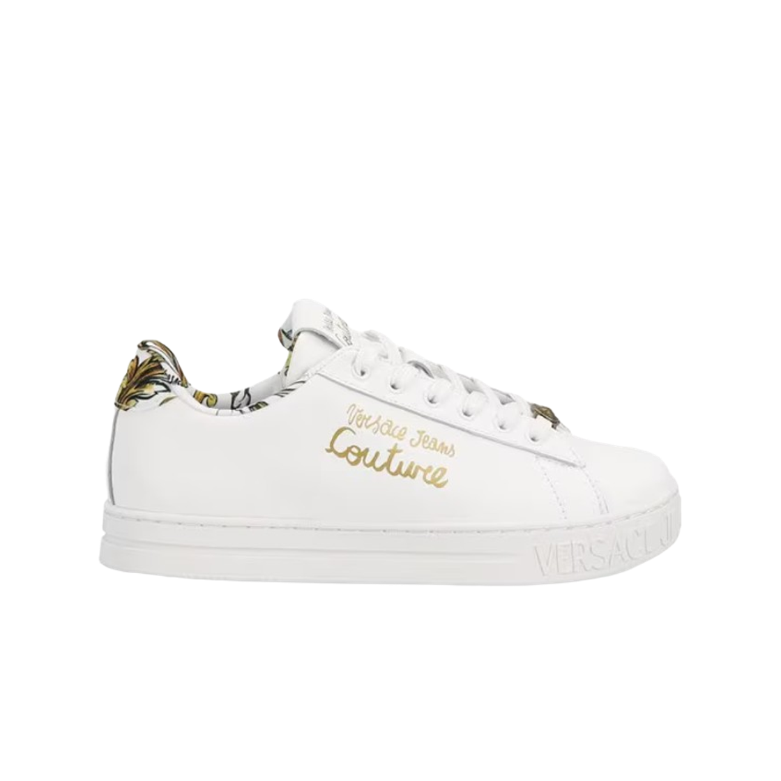 (W) 베르사체 진 꾸뛰르 88 스니커즈 화이트 골드((W) Versace Jeans Couture 88 Sneakers White Gold)