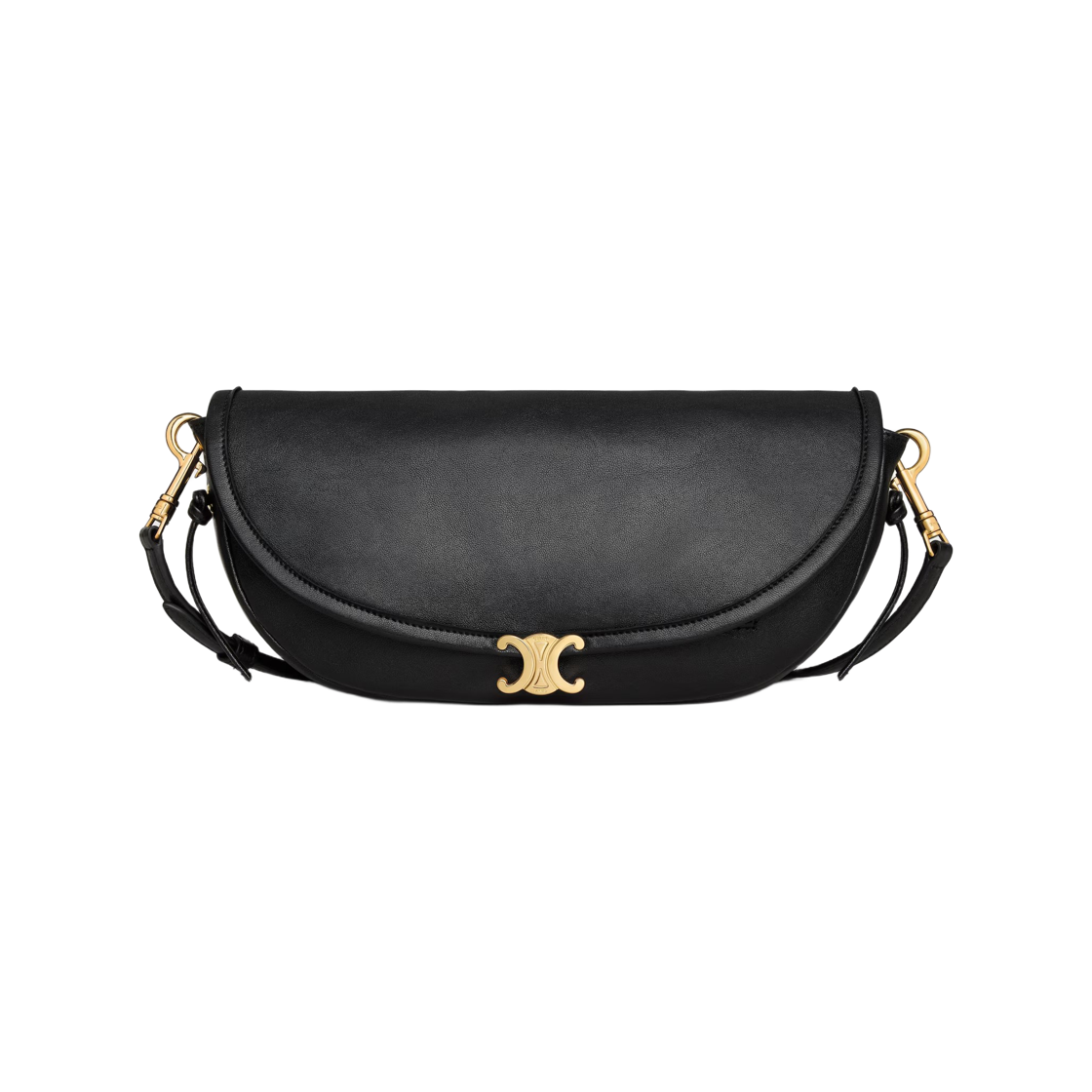 셀린느 리틀 하프문 소프트 트리옹프 서플 샤이니 램스킨 블랙(Celine Little Halfmoon Soft Triomphe in Supple Shiny Lambskin Black)