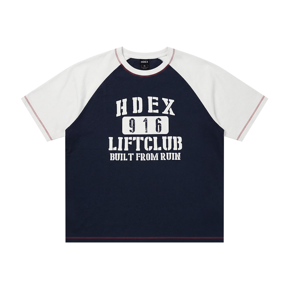 에이치덱스 리프트 스티치 래글런 숏 슬리브 네이비