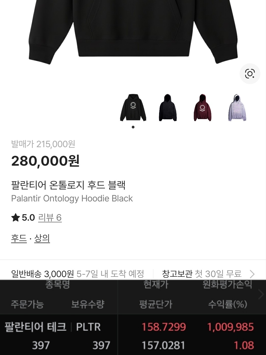 Palantir Ontology Hoodie Black Ver. 1 착용 스타일