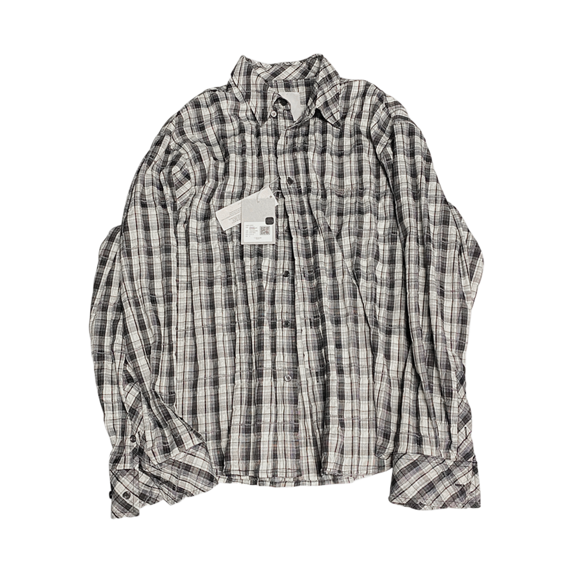 언더마이카 무.36 안티 Fxxking 로고 플레이 베이직 롱 슬리브 체크 셔츠 블루 블랙(Undermycar Mu.36 Anti Fxxking Logo Play Basic Long Sleeve Check Shirts Blue Black)