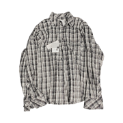 Undermycar Mu.36 Anti Fxxking Logo Play Basic Long Sleeve Check Shirts Blue Black