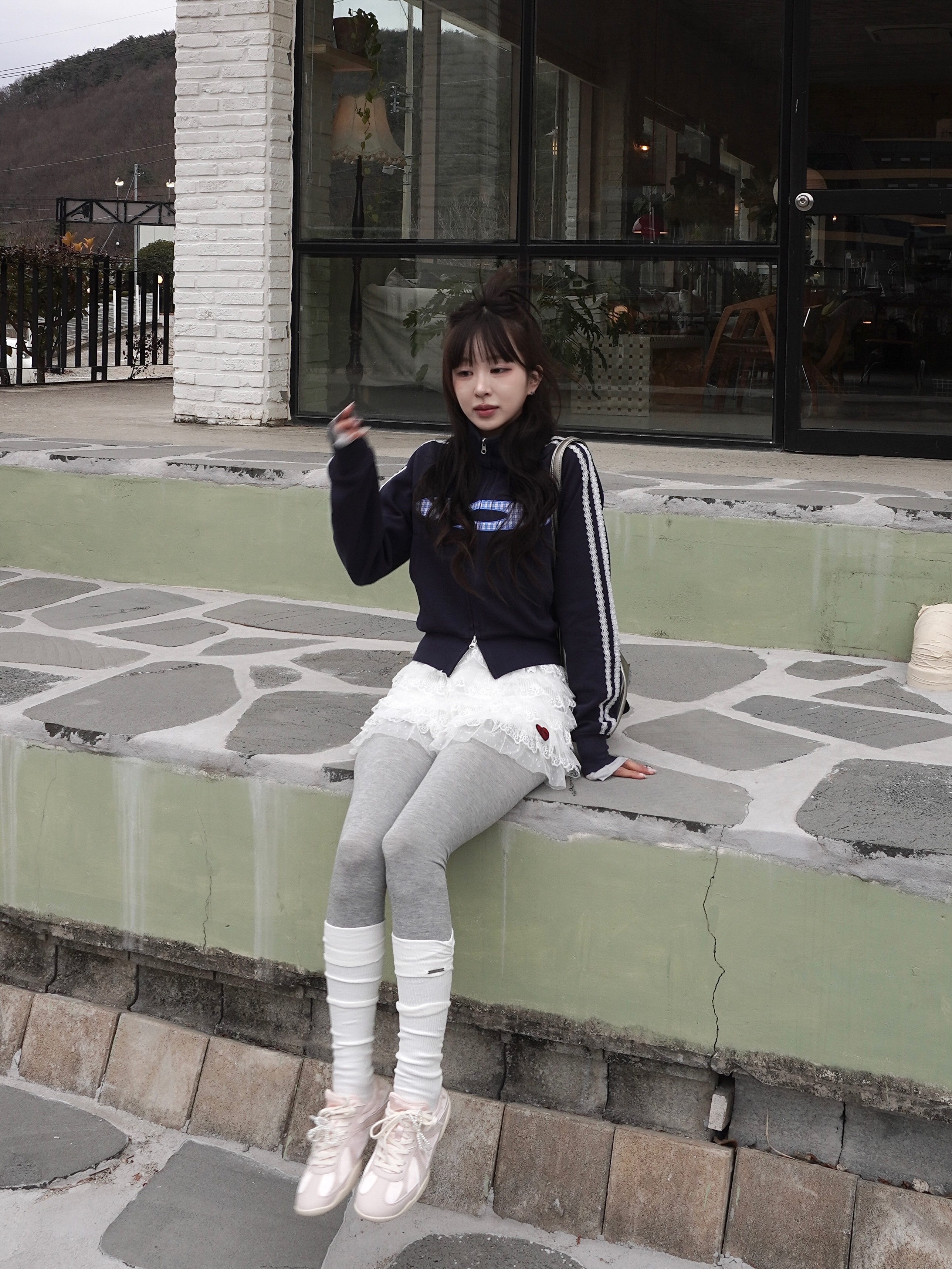 [6% 적립] FILA Glio Pink 착용 스타일 - 5