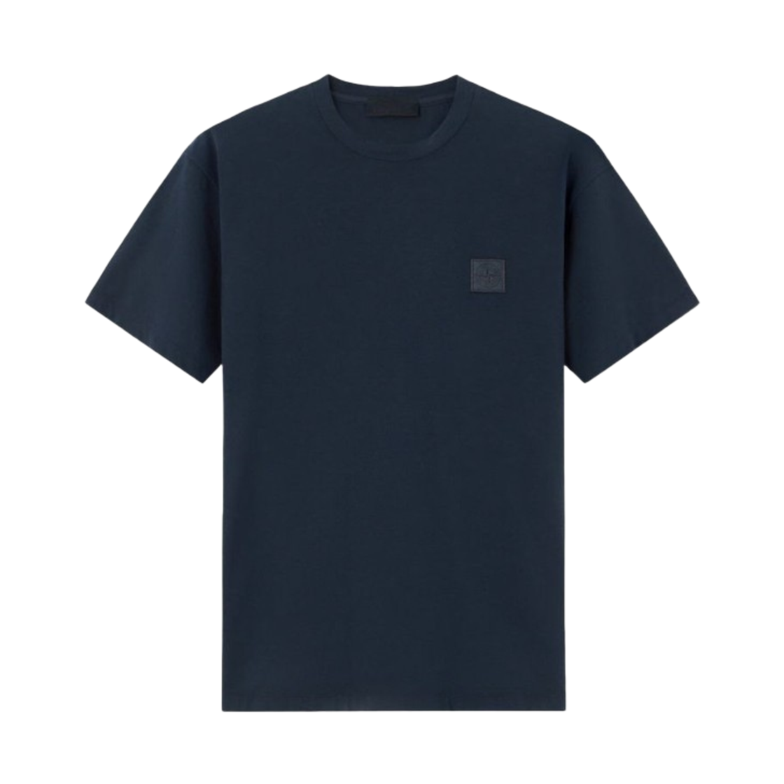 L1S1521000-21S0F11-V0020 Stone Island 2100021 Organic Cotton Jersey Crepe S.I. Ghost Slim-Fit T-Shirt with Tonal Compass Patch Navy Blue - 26SS