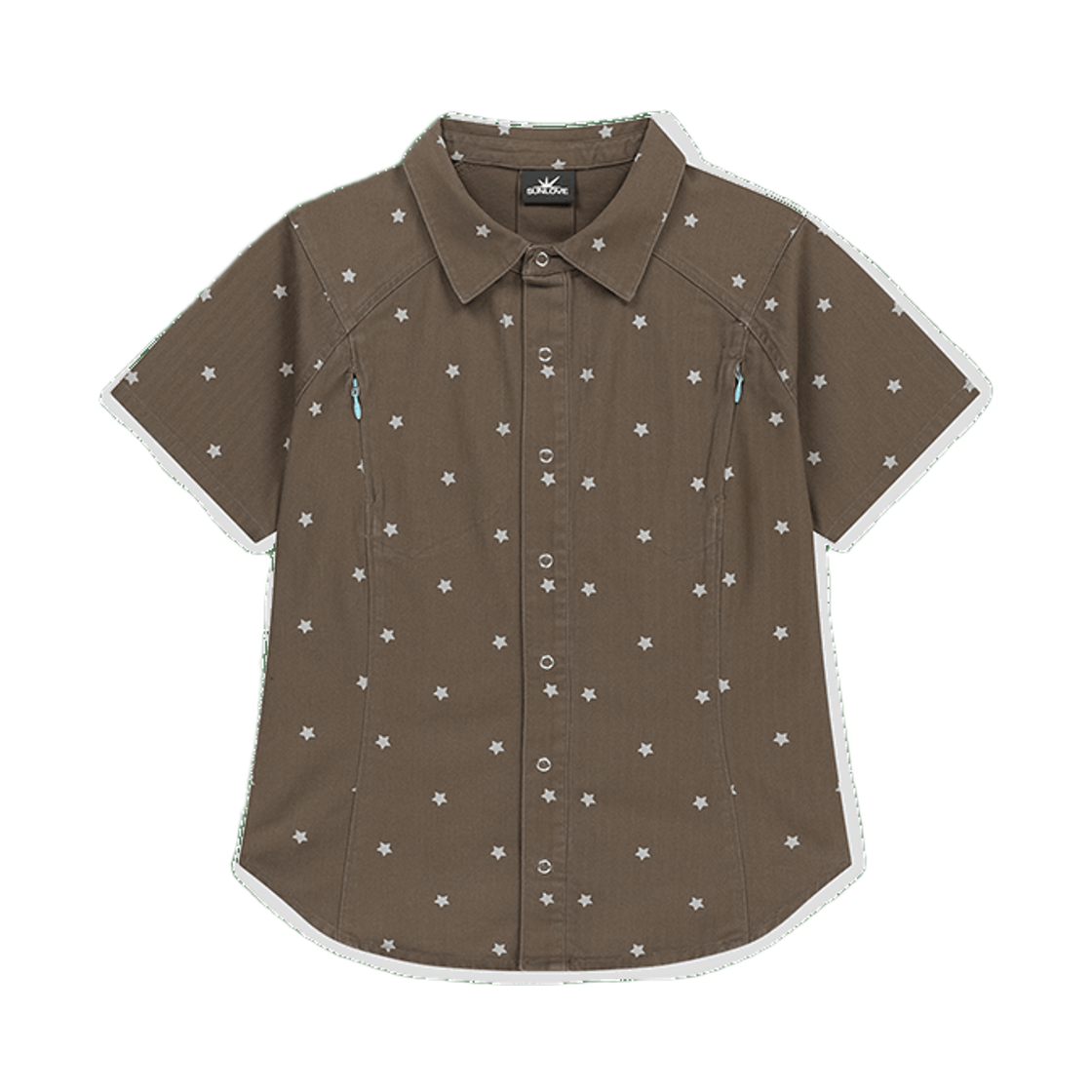 [트리플적립]썬러브 우먼스 웨이브 헤링턴 셔츠 브라운 스타([트리플적립]SUNLOVE W Wave Herringbone Shirt Brown Star)