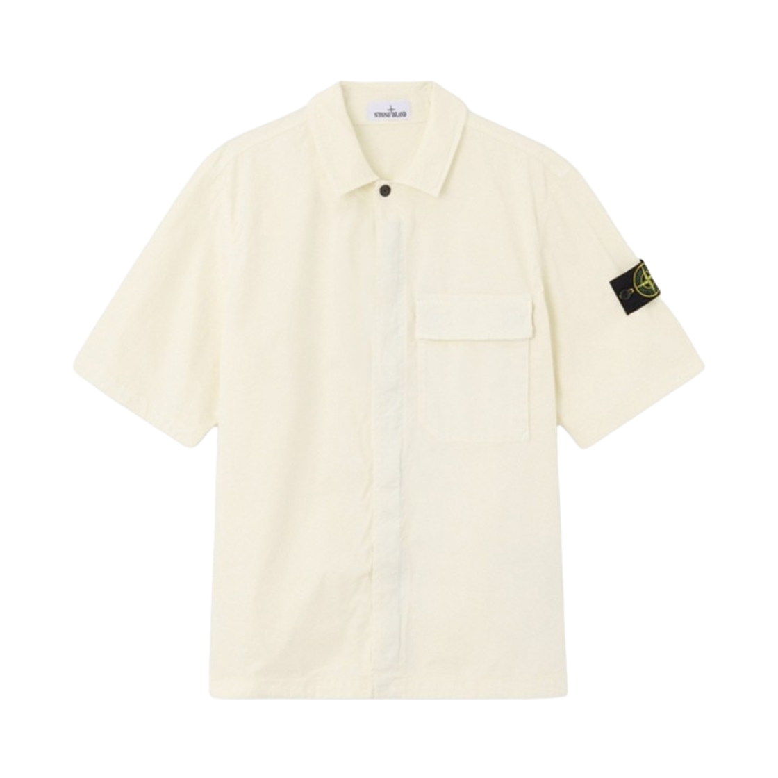 L1S1511000-25S0A10-V0093 Stone Island 1100025 Stretch Organic Cotton Twill Shirt Ivory - 26SS