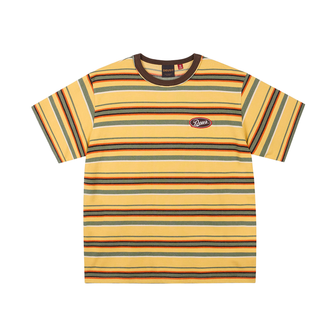D262UTS230040 [6% 적립] Deus Ex Machina Forecourt Stripe Tee Yellow