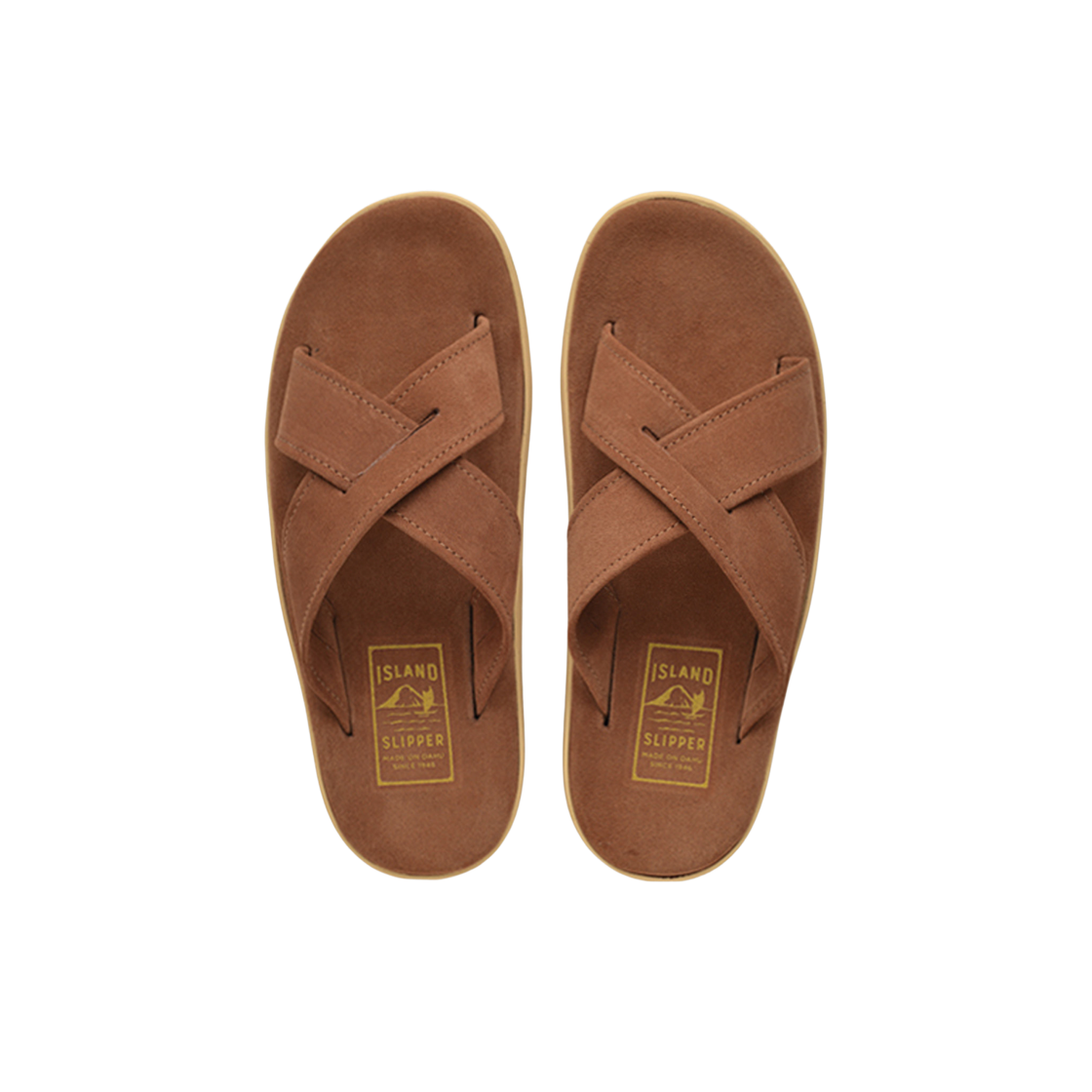 아일랜드 슬리퍼 남여공용 캐멀 레더 X 슬라이드(Island Slipper Unisex Camel Leather X-Slide) - 4