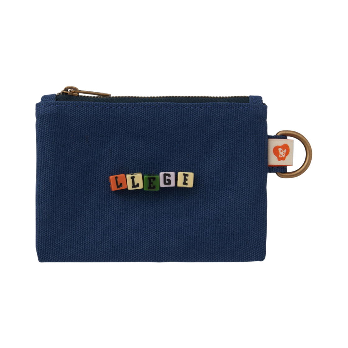 LL25WABG003NV LLEGE Cube Logo Canvas Pouch Navy