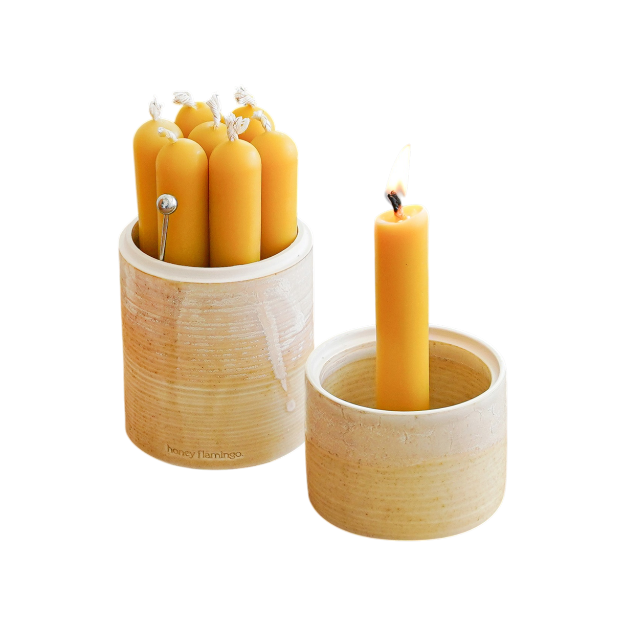 [라이터 증정] 허니플라밍고 비즈왁스 캔들 세트([라이터 증정] HONEY FLAMINGO Beeswax Candle Set)