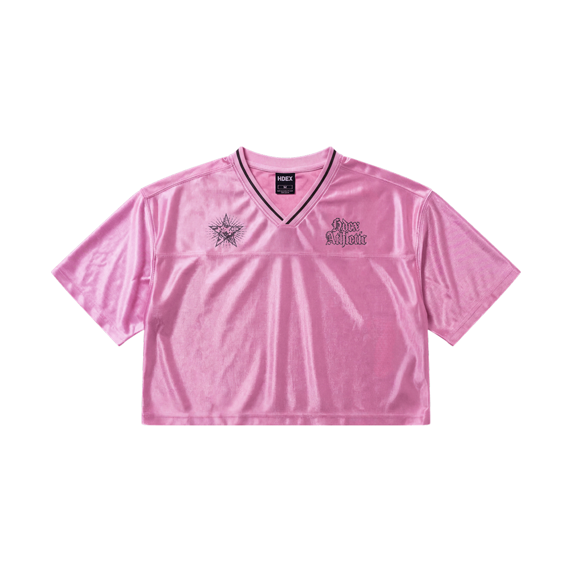 H3AM1WLTS300PK HDEX Star Satin Crop Short Sleeve Pink