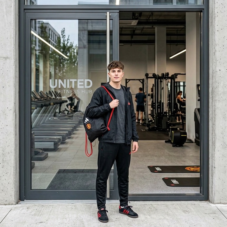 Adidas Manchester United Gym Sack Black White 착용 스타일