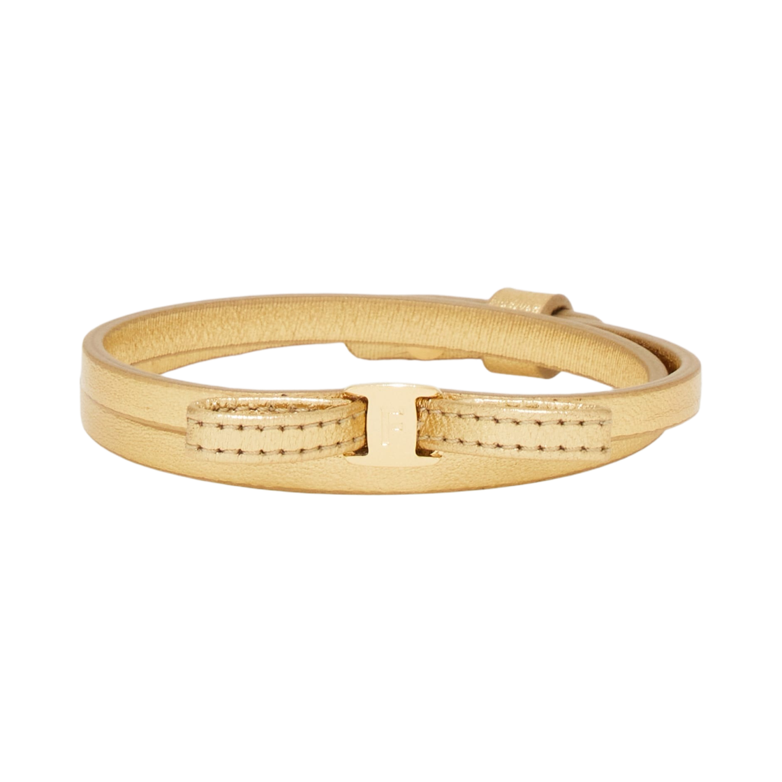 (W) 페라가모 미니 보우 브레이슬릿 골드((W) Ferragamo Mini Bow Bracelet Gold) - 1