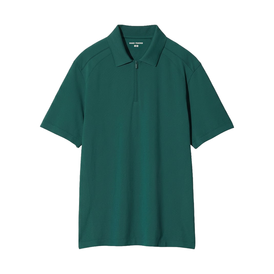 482306-55 Uniqlo x Roger Federer Dry EX Half Zip Polo Shirt Green