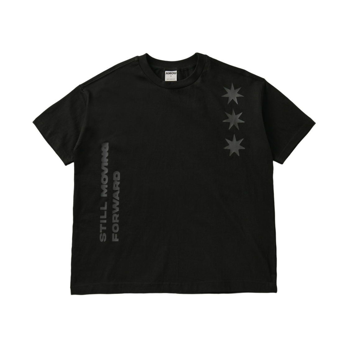 아모우 모션 하프 티셔츠 블랙(AMOU Motion Half T-Shirts Black)