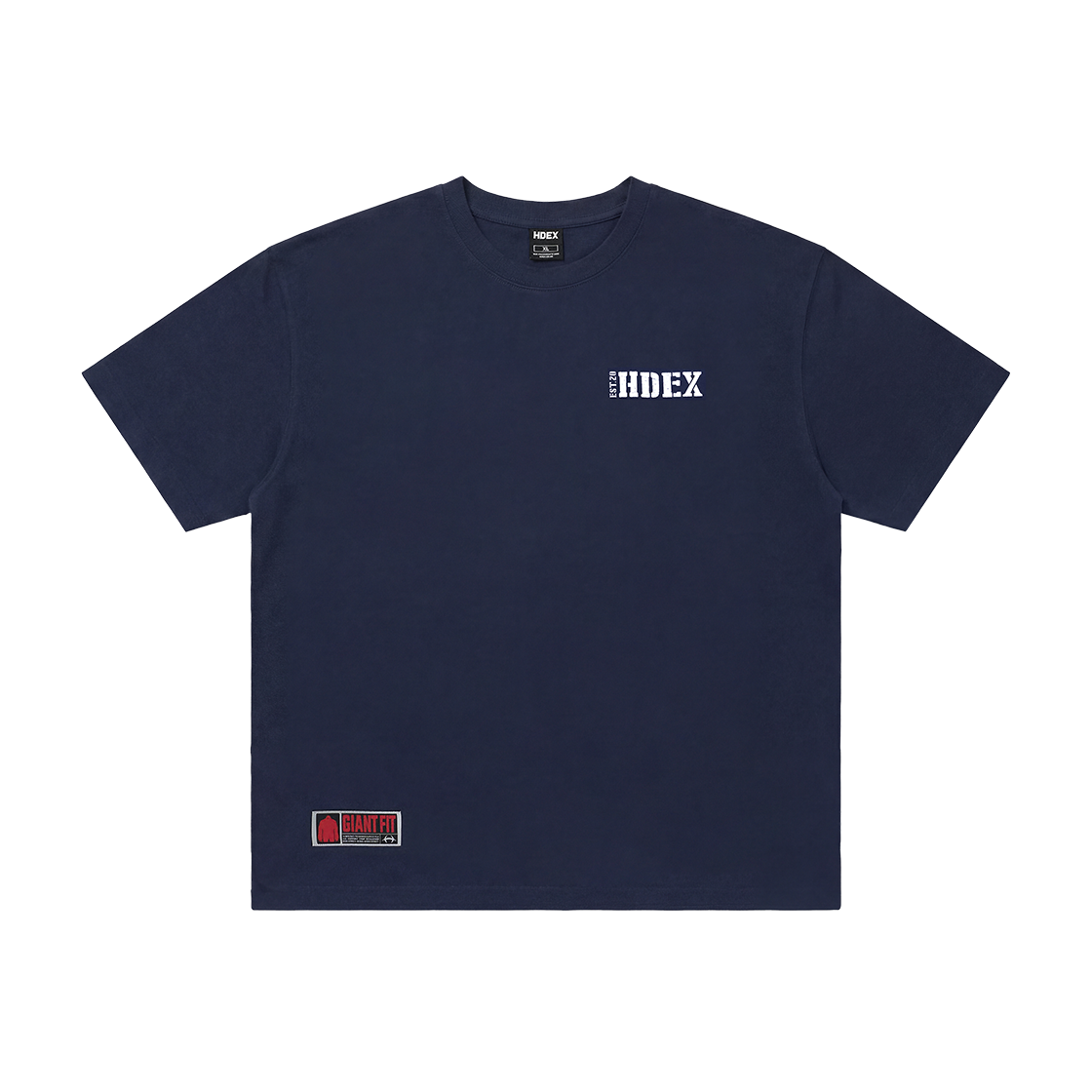 에이치덱스 코어 스몰 로고 자이언트핏 숏 슬리브 네이비(HDEX Core Small Logo Giant Fit Short Sleeve Navy)