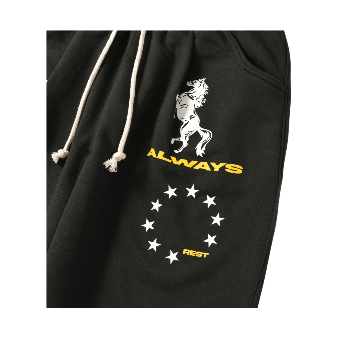 아모우 홀스 원턱 버뮤다 팬츠 블랙(AMOU Horse One Tuck Bermuda Pants Black) - 3