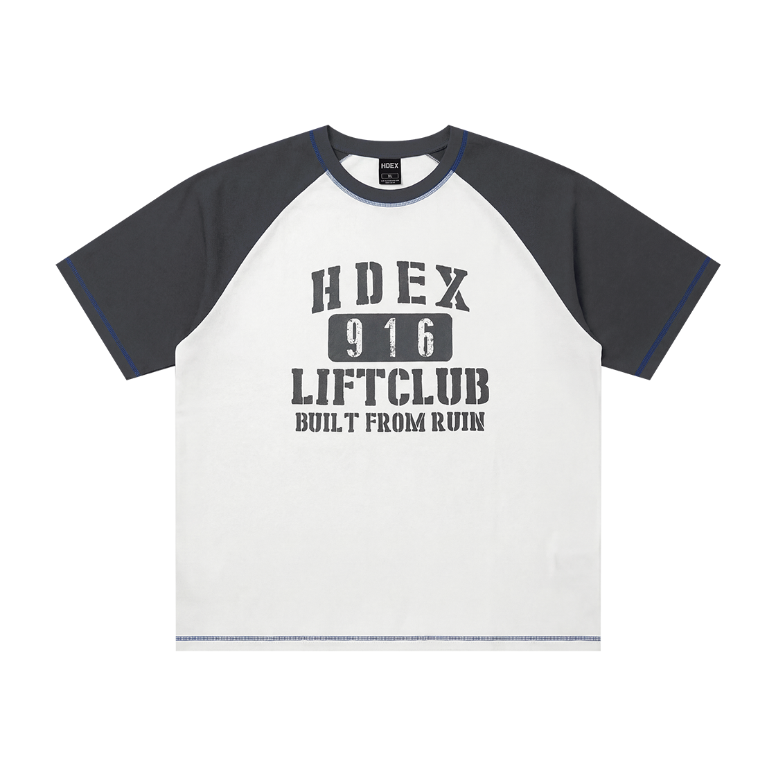 에이치덱스 리프트 스티치 래글런 숏 슬리브 화이트