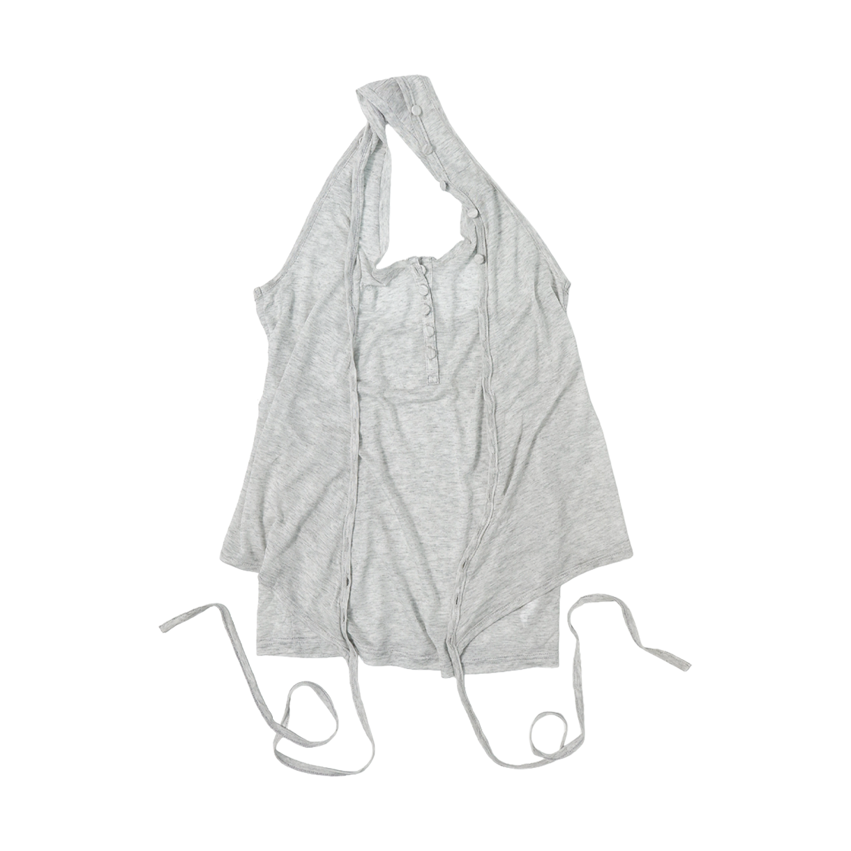 울리카 상투스 우먼 홀터 랩 슬리브리스 라이트 그레이 - 26SS(Ulika Sanctus Women Halter Wrap Sleeveless Light Grey - 26SS)