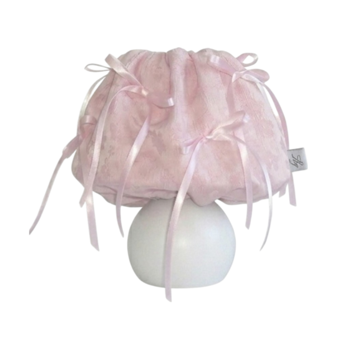 오브리 레이스 리본  머쉬룸 램프 핑크(Aubrey Lace Ribbon Mushroom Lamp Pink)